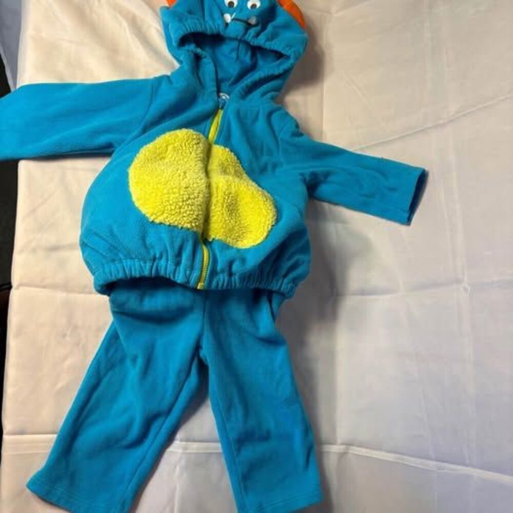 Blue Monster Baby Halloween Costume Easy On Zip Hood Top Pants Cozy 12 months